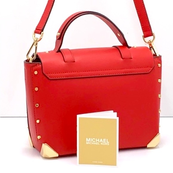 MICHAEL KORS MANHATTAN MEDIUM TOP HANDLE SATCHEL/SHOULDER/CROSSBODY FLAME COLOR - Picture 4 of 14